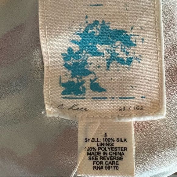 Anthropologie 100% Silk Patterned Ruffle Maxi Dress Sz 4 - Picture 4 of 4